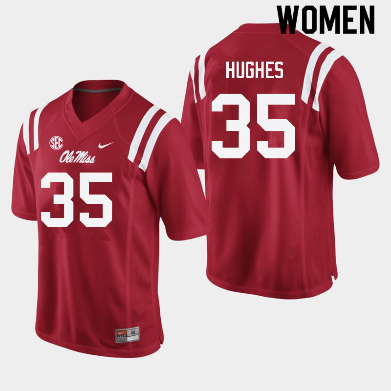 Reginald Hughes Ole Miss Rebels NCAA Women's Red #35 Stitched Limited College Football Jersey VEC7658CO